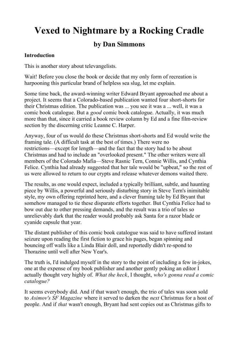 Vexed To Nightmare By A Rocking Cradle