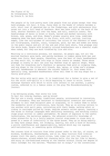 The Flyers of Gy, an Interplanetary Tale