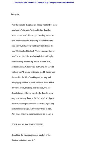 Four Ways to Forgiveness