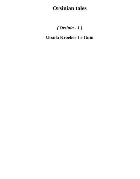 Orsinian Tales